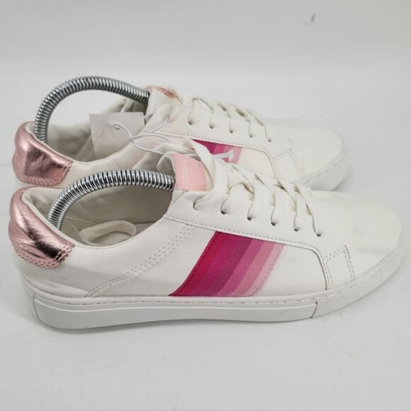 J. Crew White and Pink Women's Sneakers Size 8.5 - Picture 2 of 8